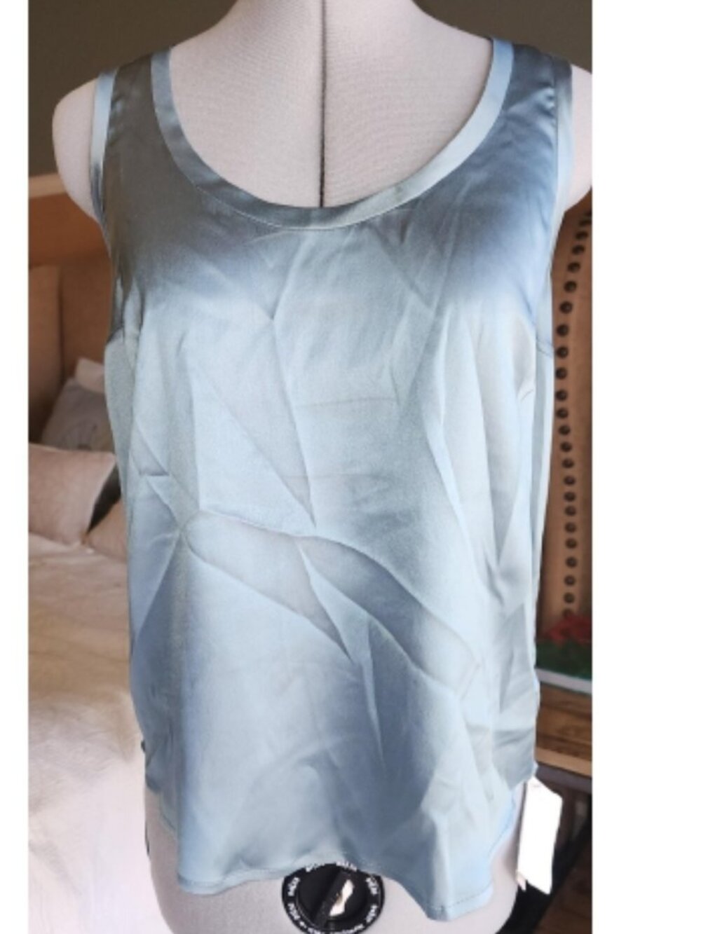 NWT Brunello Cucinelli Turquoise Stretch Silk Satin Camisole Top Size XS M0C59E0